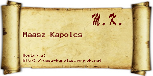 Maasz Kapolcs névjegykártya